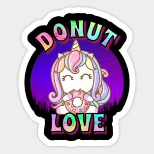 Unicorn Donut Love Sticker